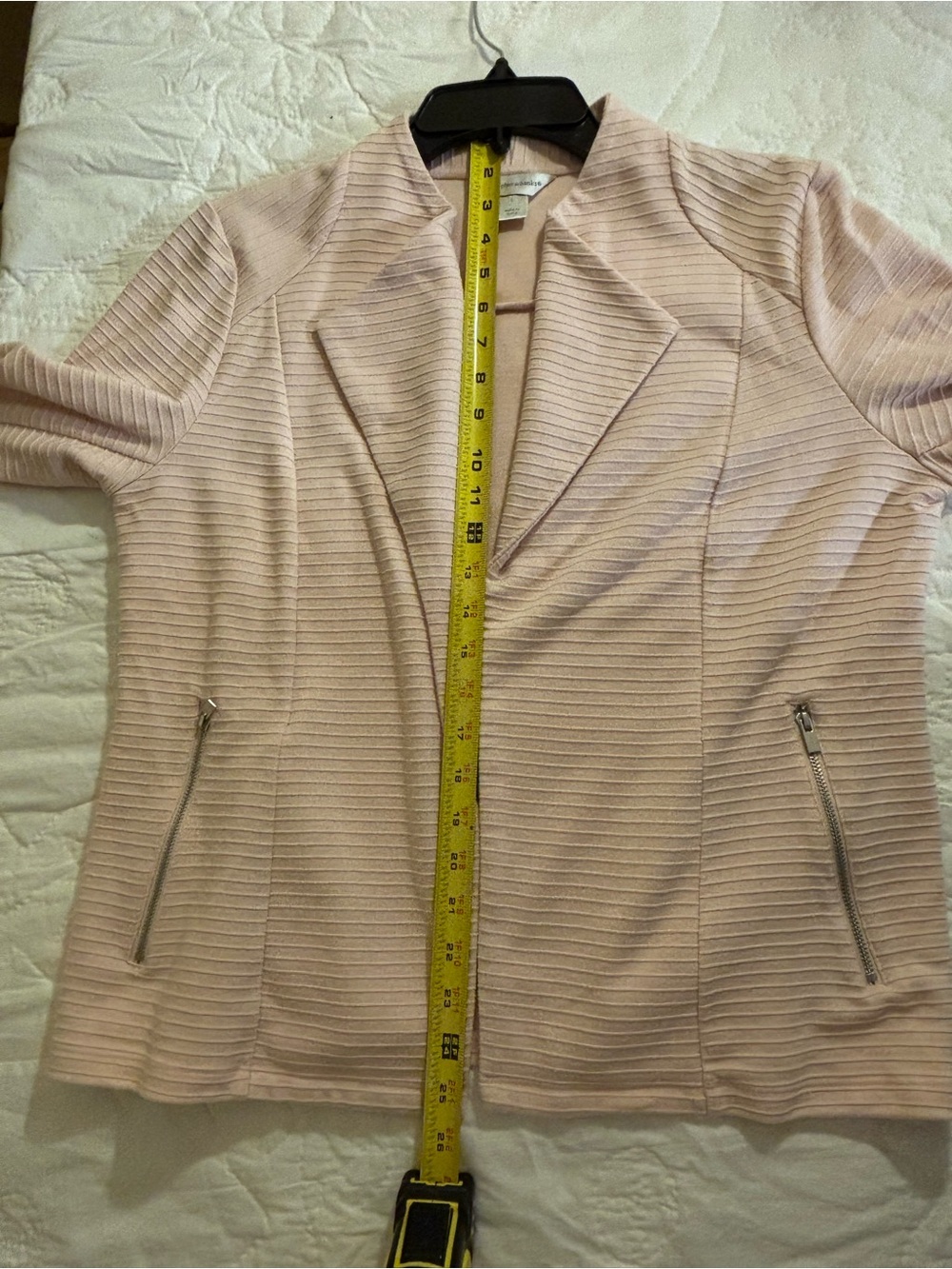Light Pink Ribbed Open Front Jacket - Unbranded - Picture 5 of 7